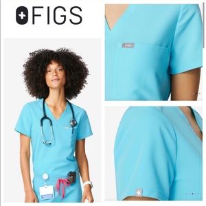 Figs neon blue scrub set
